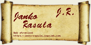 Janko Rašula vizit kartica